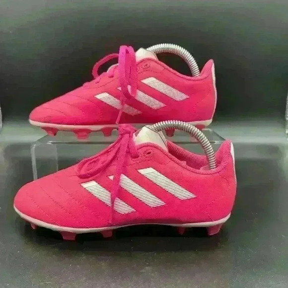 ADIDAS Goletto VIII FG Kids size 2 Soccer Cleats Hot Pink/White Great Condition - Picture 2 of 8
